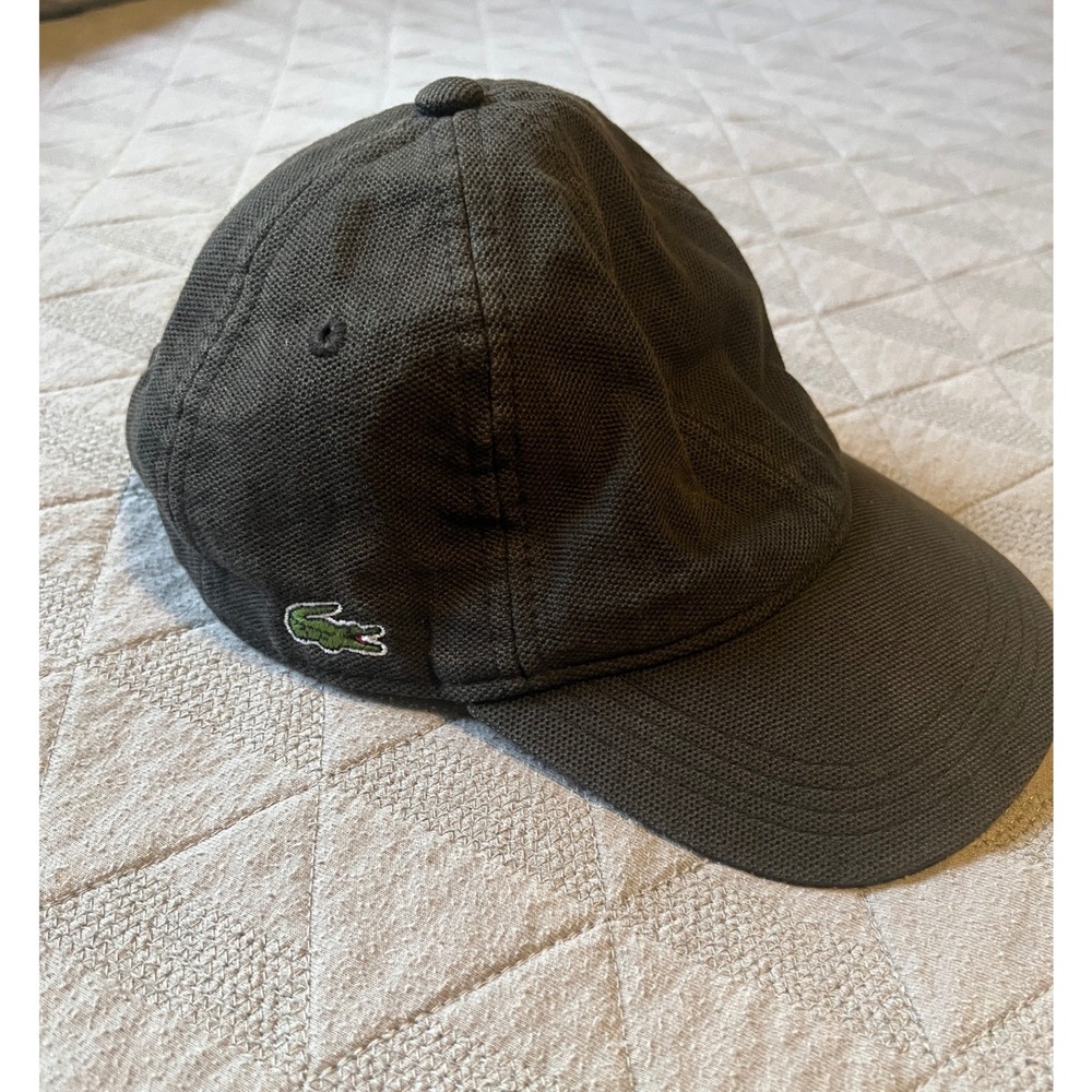 Lacoste Baseball Cap Mens S Black Pre-owned Pique Logo Adjustable Hat